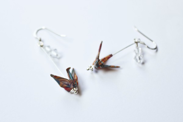 Autumn_Brazilian_Marbled_Paper_origami_crane__sterling_silver_earrings_crystals_3