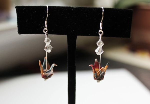 Autumn_Brazilian_Marbled_Paper_origami_crane__sterling_silver_earrings_crystals_5_1