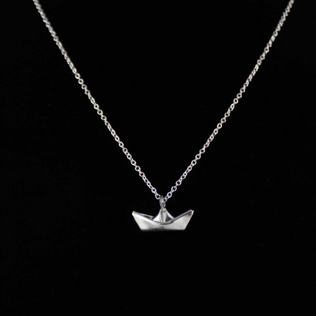 Origami_Boat_necklace_Fine_Silver_boat_pendant_Handmade_pendant_foldit_Creations_1